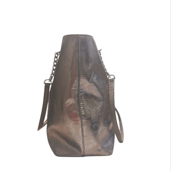 Michael Kors Bronze Tote Metalluc Chain-Link Shoulder Bag - Picture 3 of 12